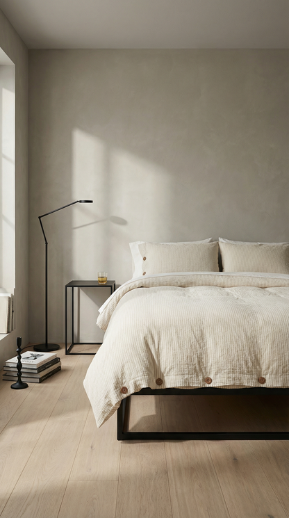 Natural Striped Duvet Cover | OEKO-TEX® and GOTS certified