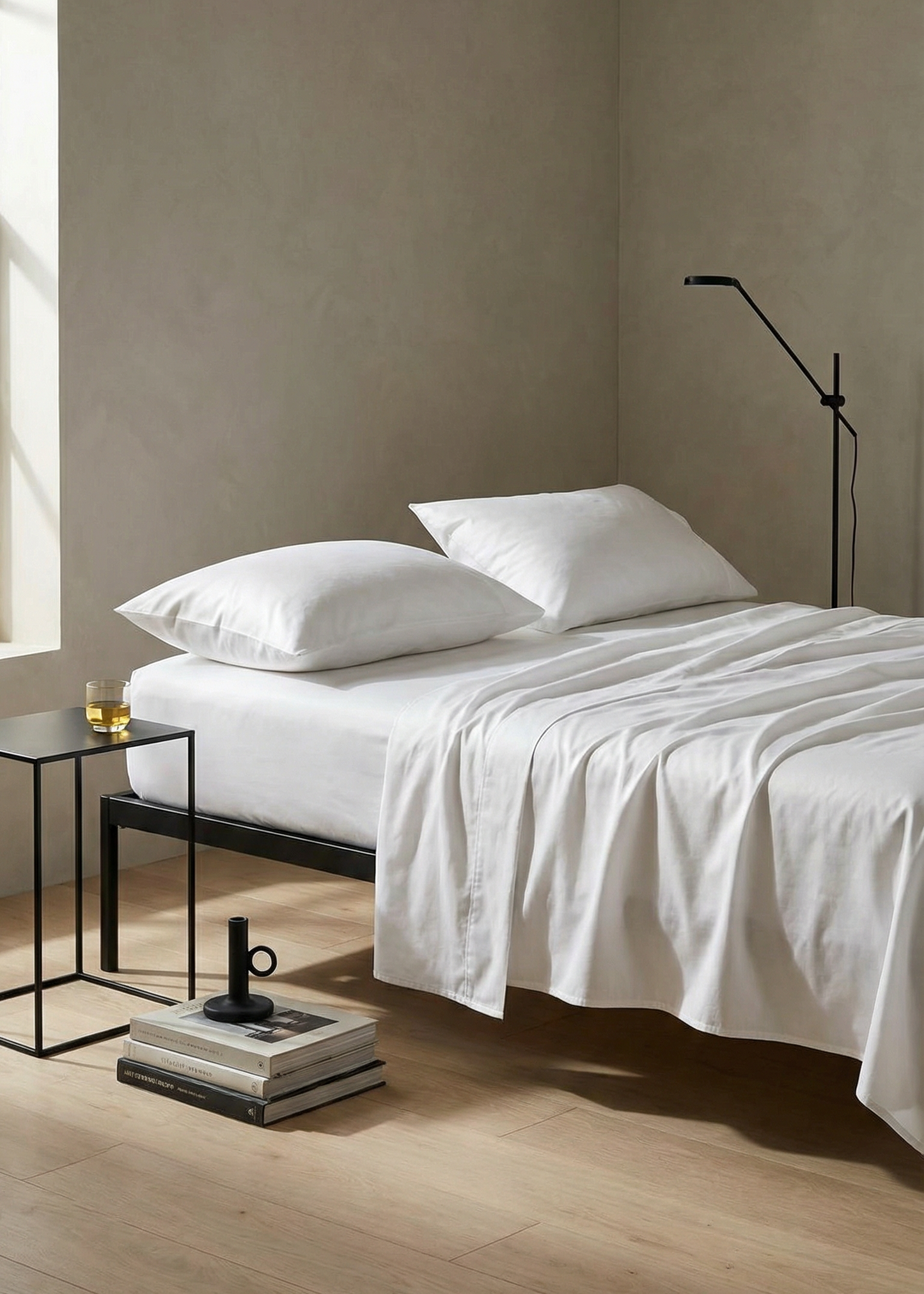 LUXURY Sateen 500TC Sheet Set | Pure White