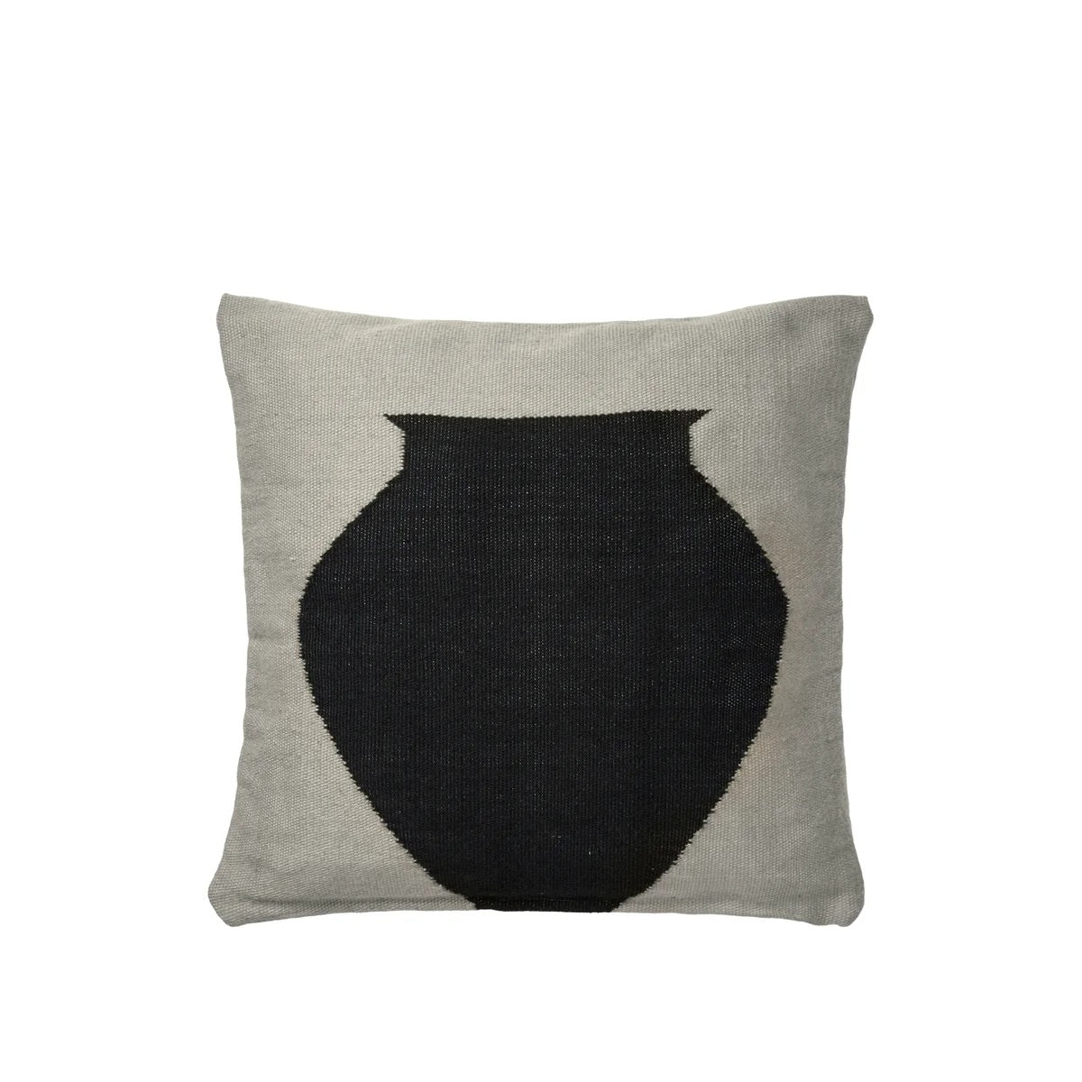 Delphine Cushion Cover - Black & Castle Beige