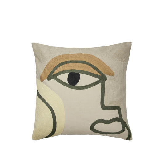 Manon Cushion Cover - Sand & Grape Leaf