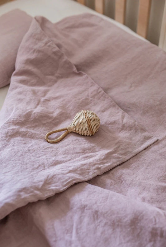 Cot Linen Duvet Set | Dusky Pink