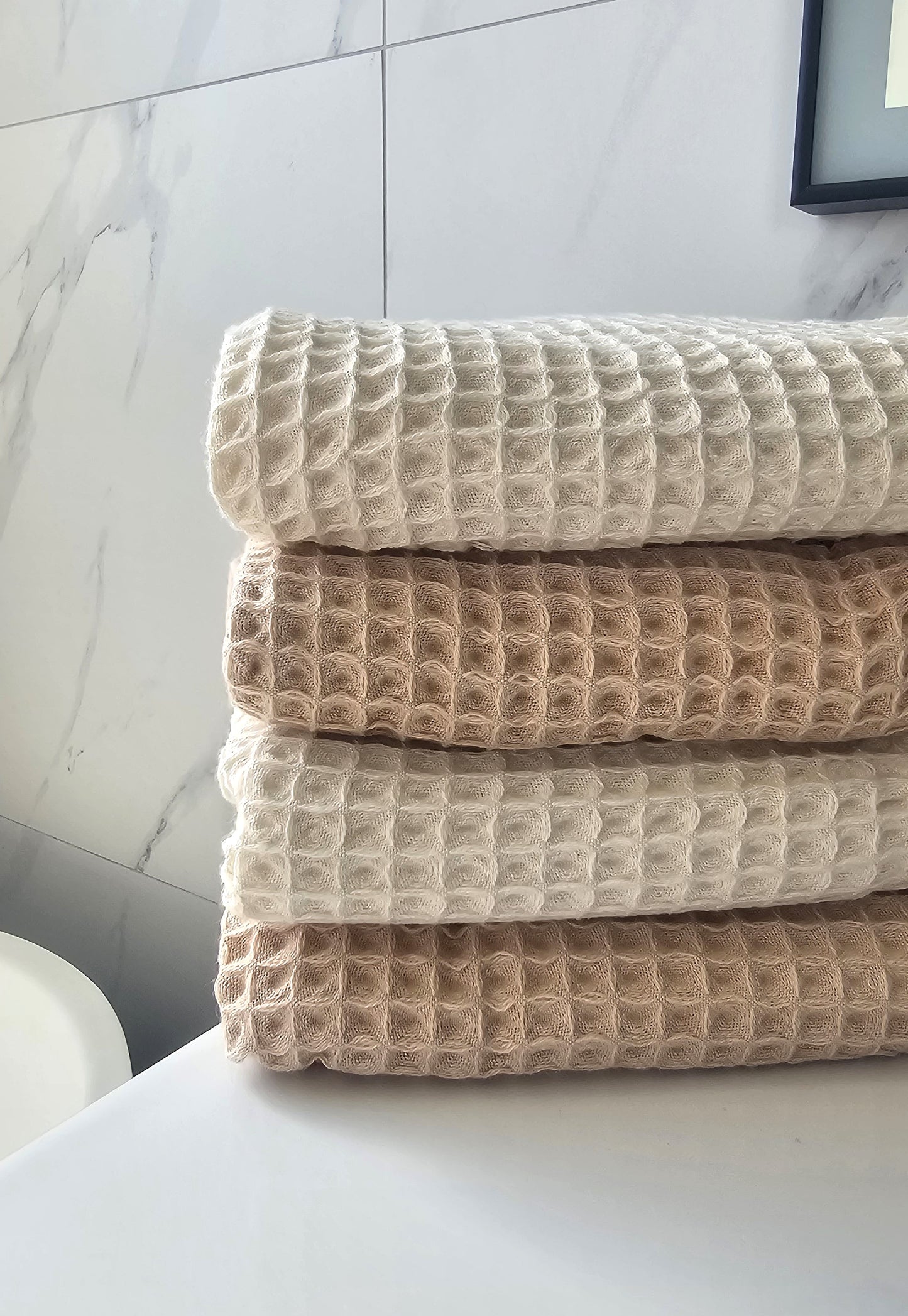 Linen Waffle Towels | Latte