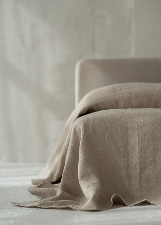 Heavy Linen Bed Cover | Jute