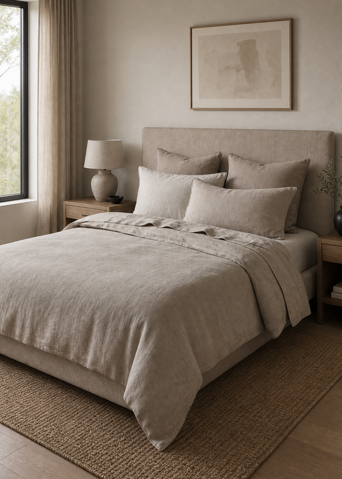 Linen Duvet Cover - Pebble