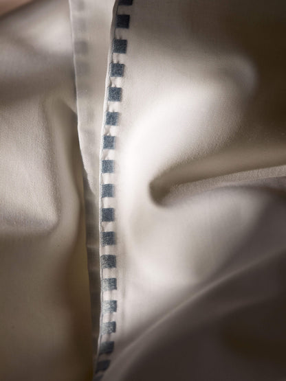 Egyptian Cotton Duvet Cover Set - French Blue Embroidery