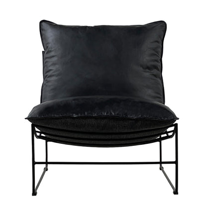 Leonardo Leather Lounge Chair | Black