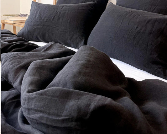 Linen Duvet Cover | Black