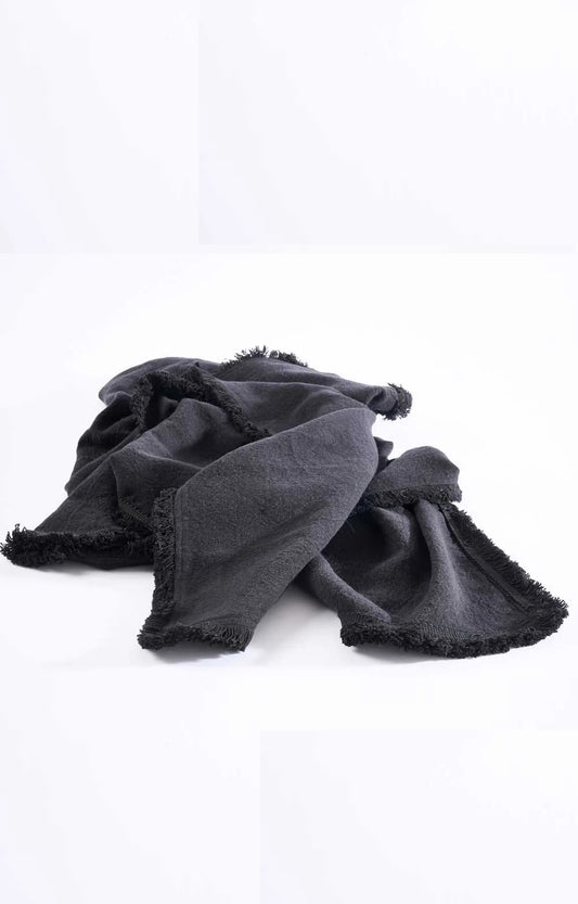 The Céleste Fringe Throw | Black
