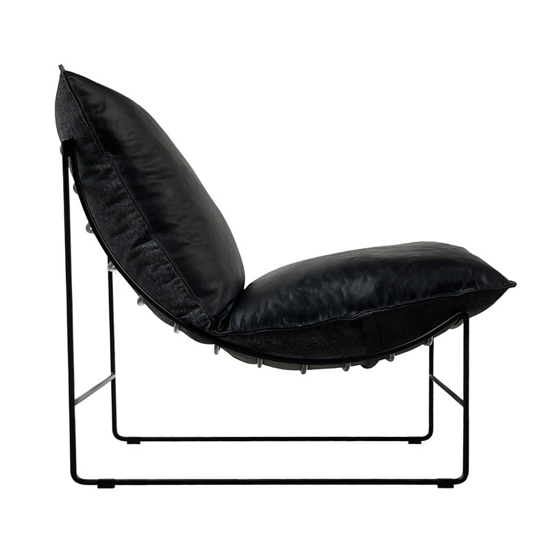 Leonardo Leather Lounge Chair | Black