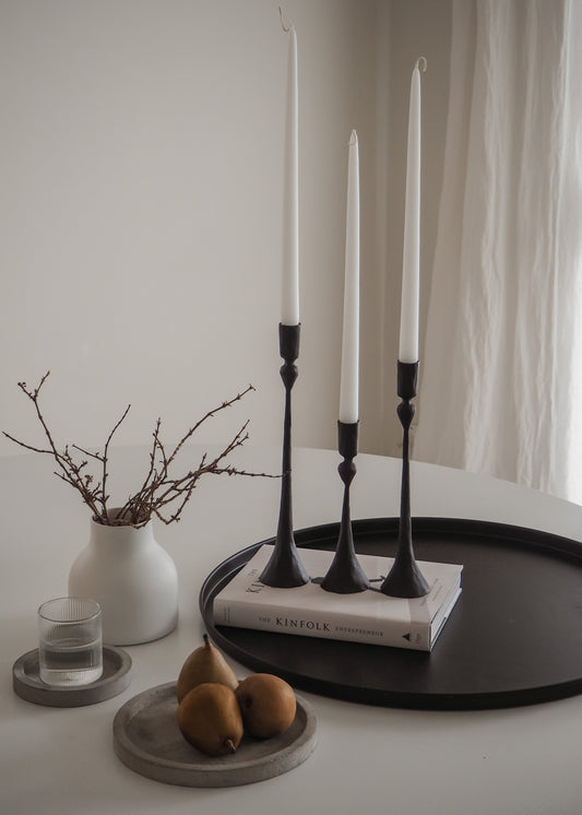 Cast Iron Candle Holder | Black