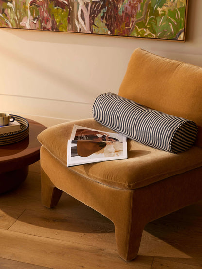 Linen Bolster | Indigo Stripe