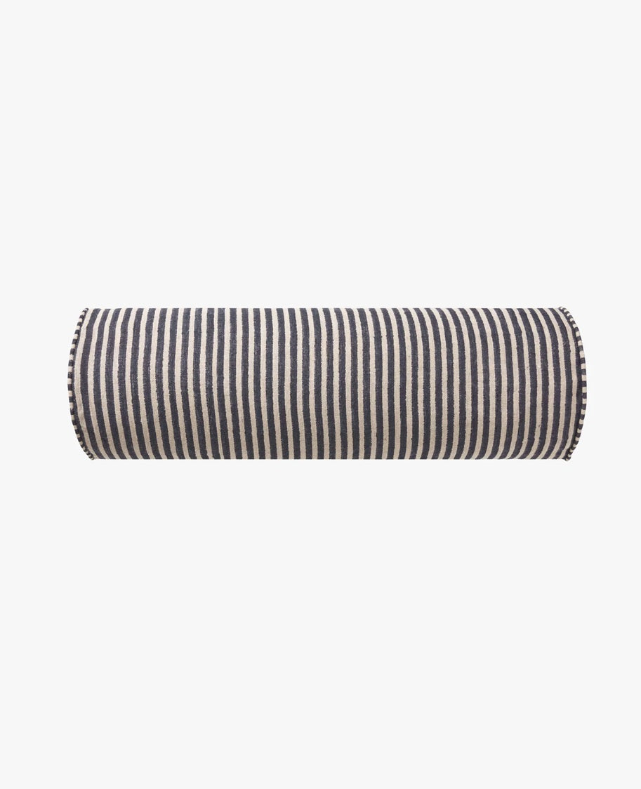 Linen Bolster | Indigo Stripe