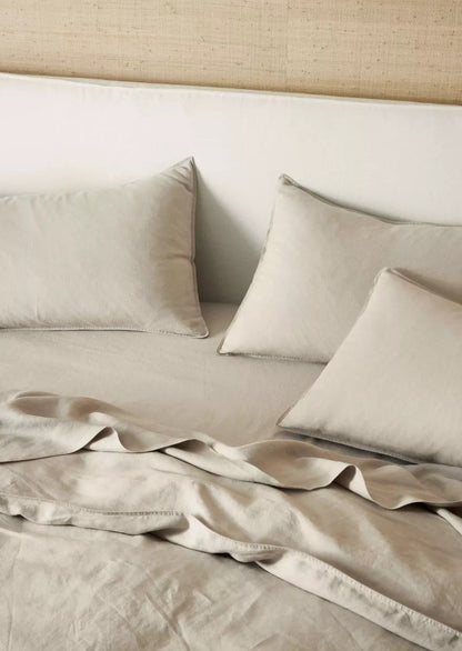 French Flax Linen Flat Sheet | Bone