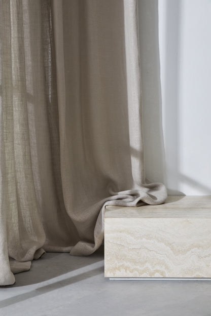 Sheer Linen Curtains - Box pleat