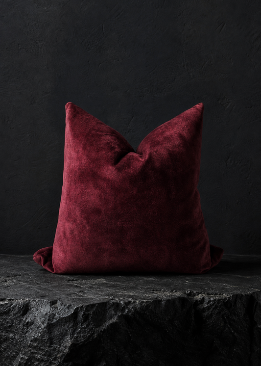 Velvet Cushion | Bordeaux