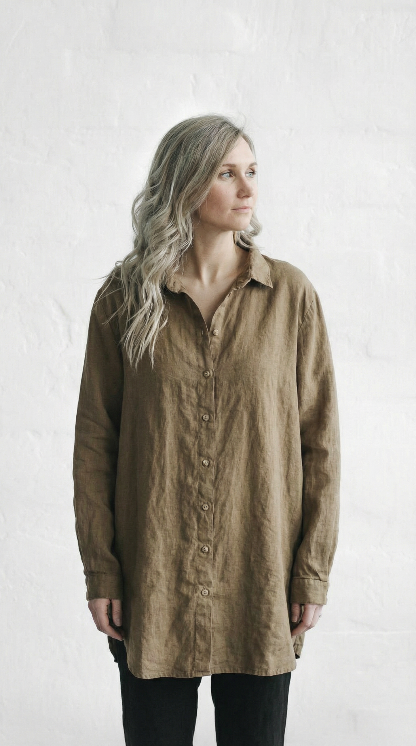Linen Boyfriend Shirt | Sahara