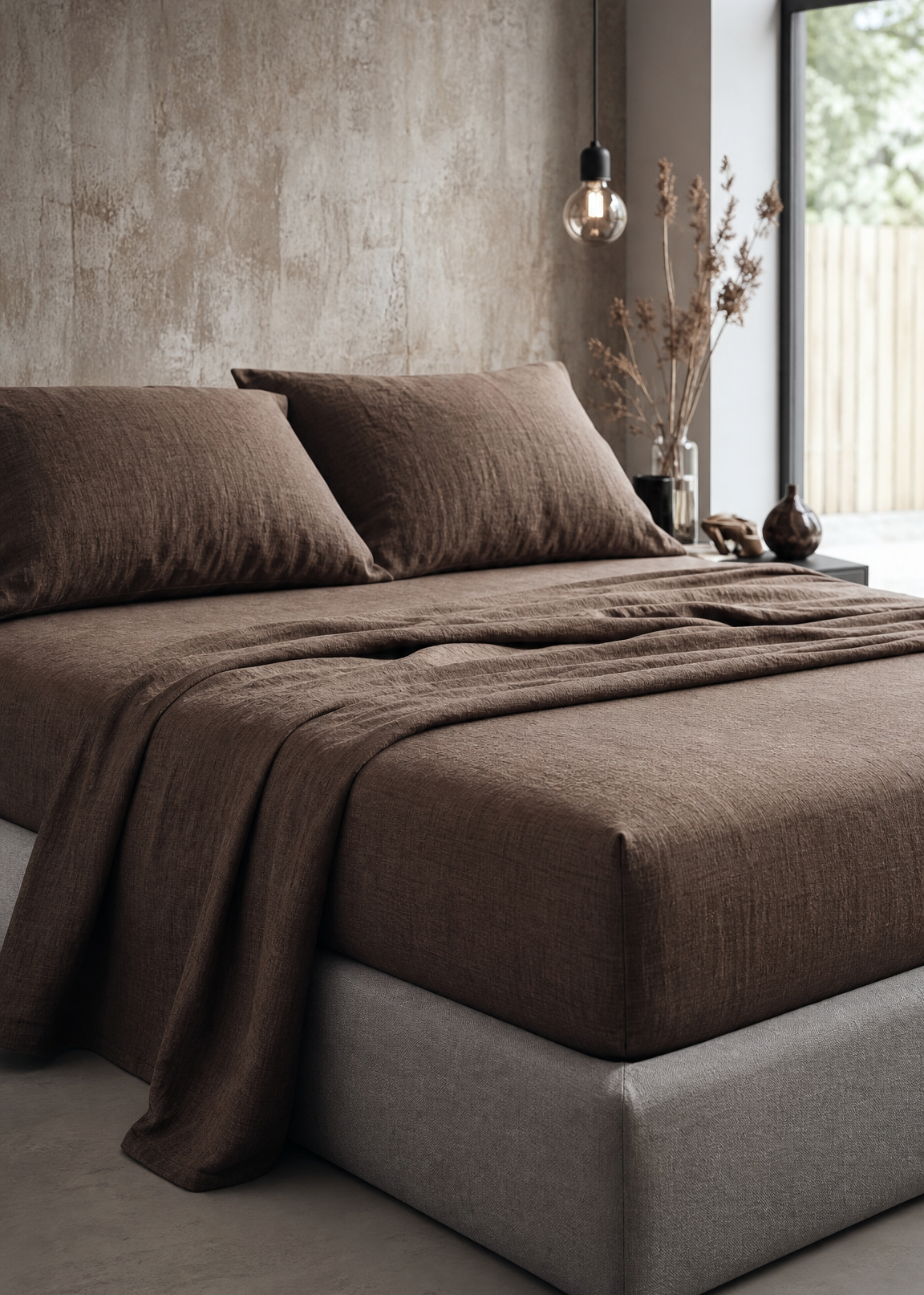 Linen Fitted Sheet | Cacao