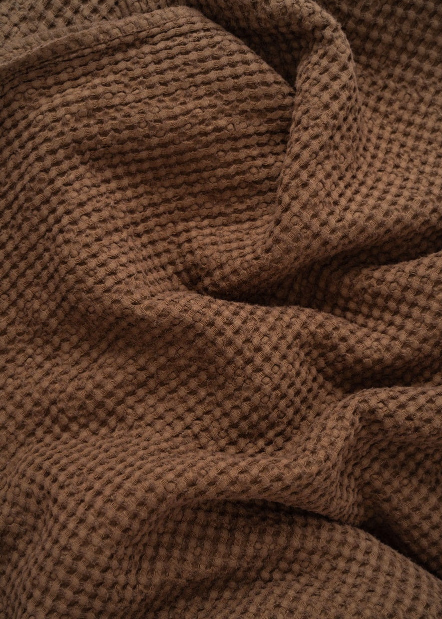 Close-up of brown textured fabric
