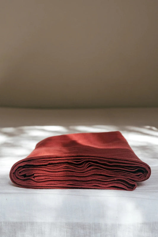 Wine Linen Flat Sheet  | Made in Europe