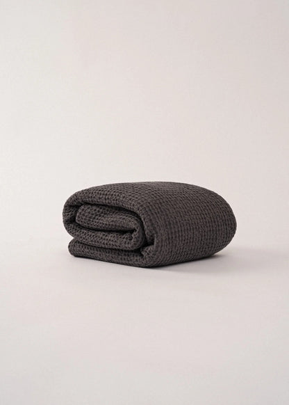 Charcoal Waffle Blanket – Made in Europe