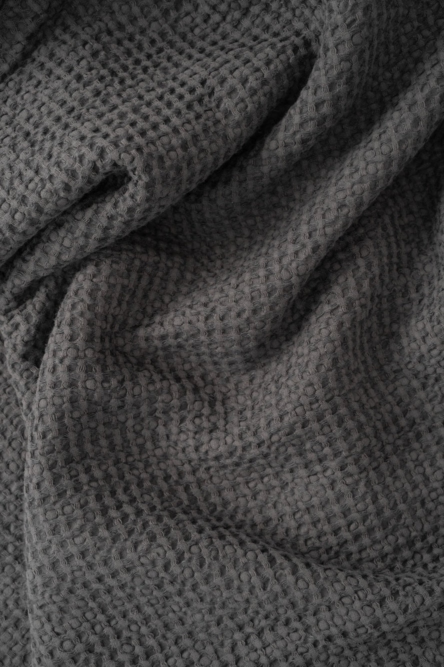Charcoal Waffle Blanket – Made in Europe