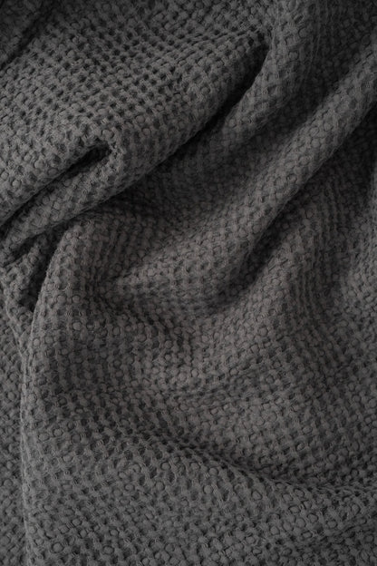 Charcoal Waffle Blanket – Made in Europe