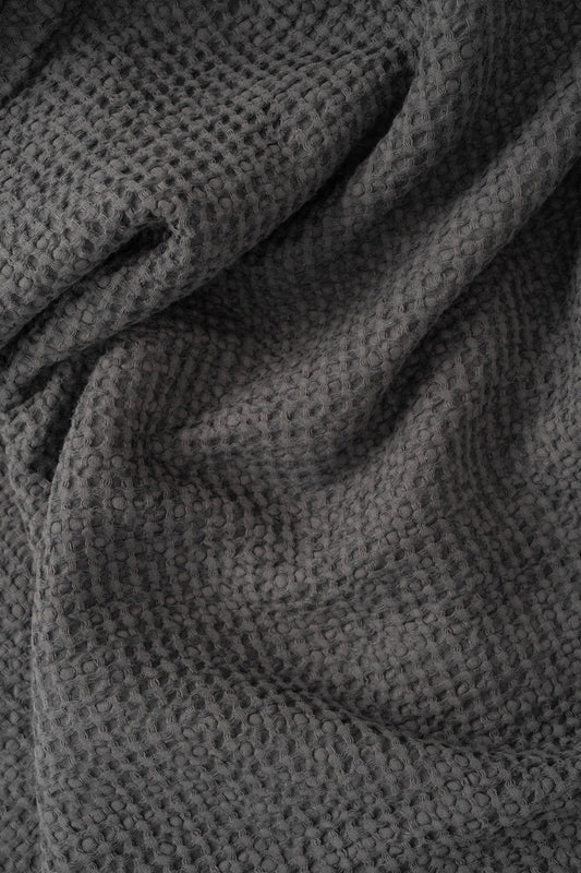 Charcoal Waffle Blanket – Made in Europe