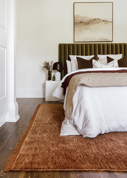 Wool Floor Rug in Caramel