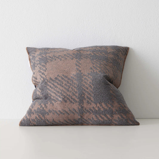 Oversized Check Cushion | Dusk | Cotton Linen Blend | 50x50cm | The Foxes Den