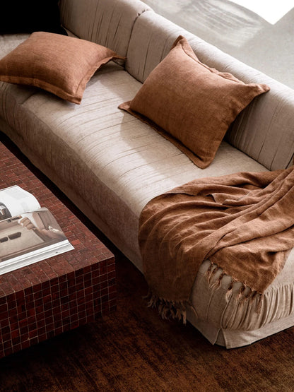 Heavy Linen Throw - Cafe