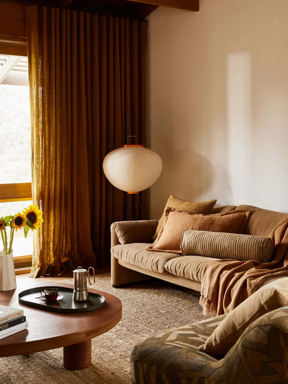 Heavy Linen Throw - Cafe
