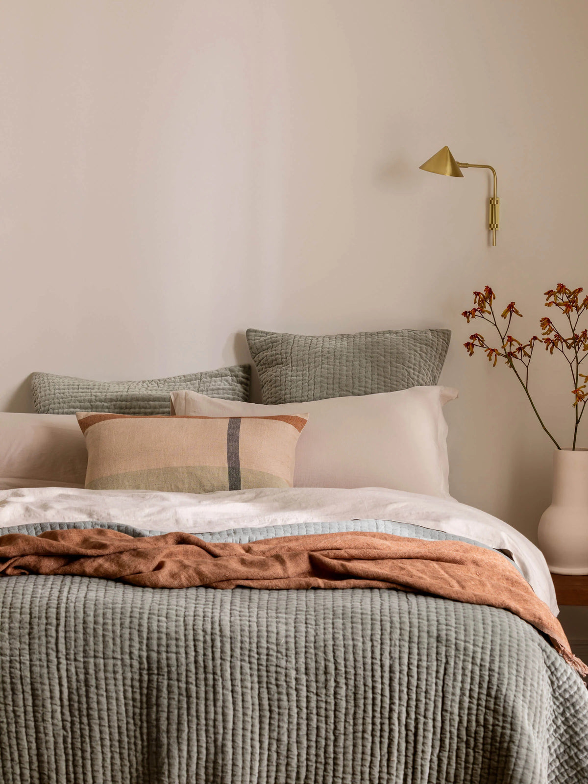 Heavy Linen Throw - Cafe