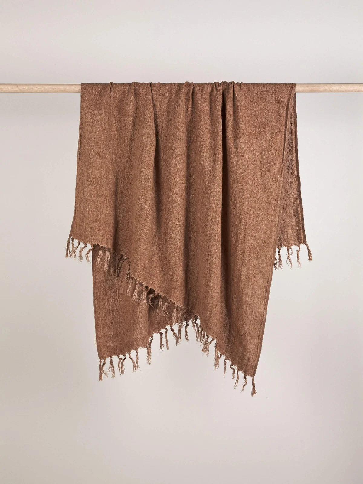 Heavy Linen Throw - Cafe
