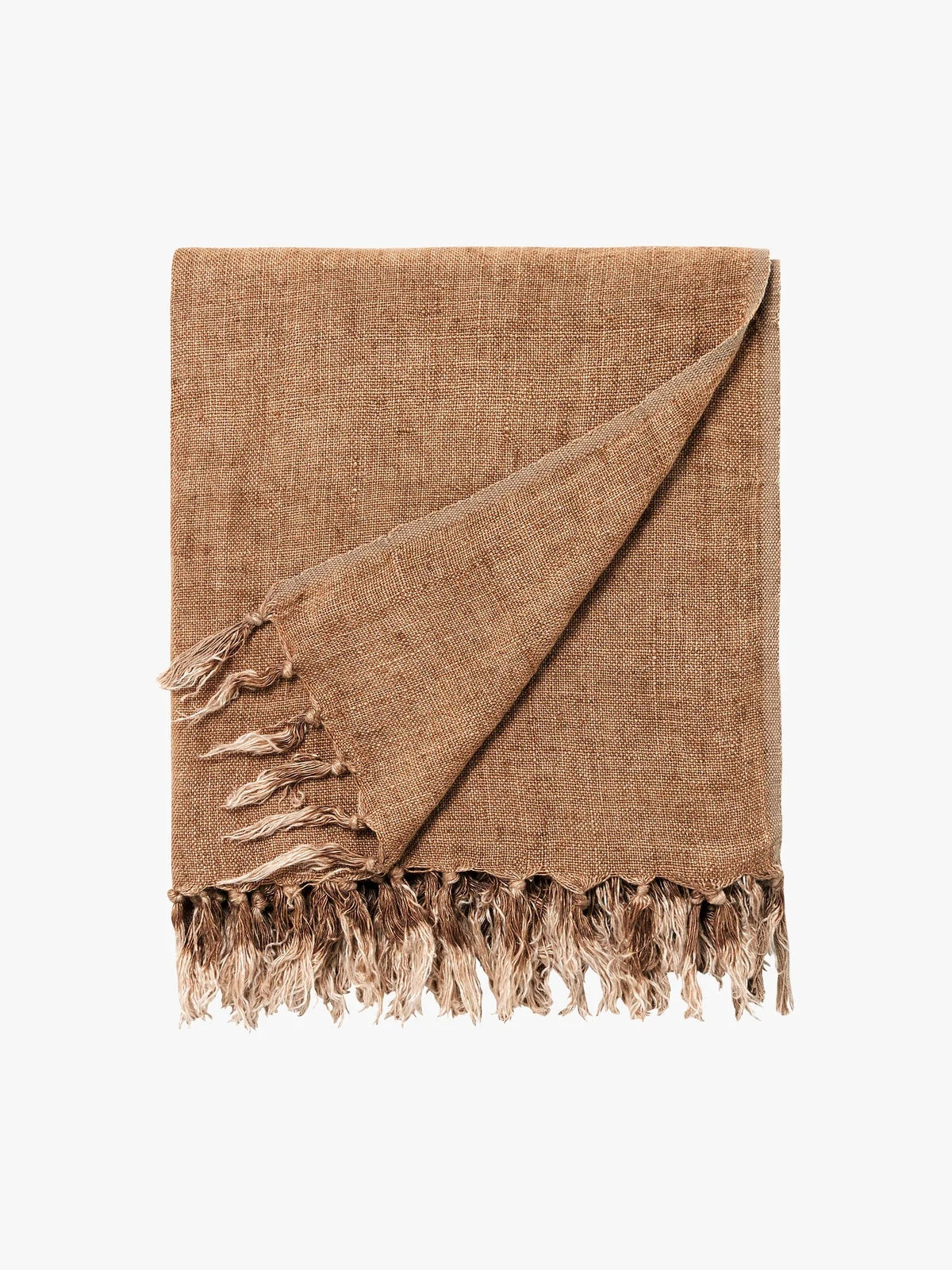 Heavy Linen Throw - Cafe