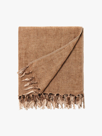 Heavy Linen Throw - Cafe