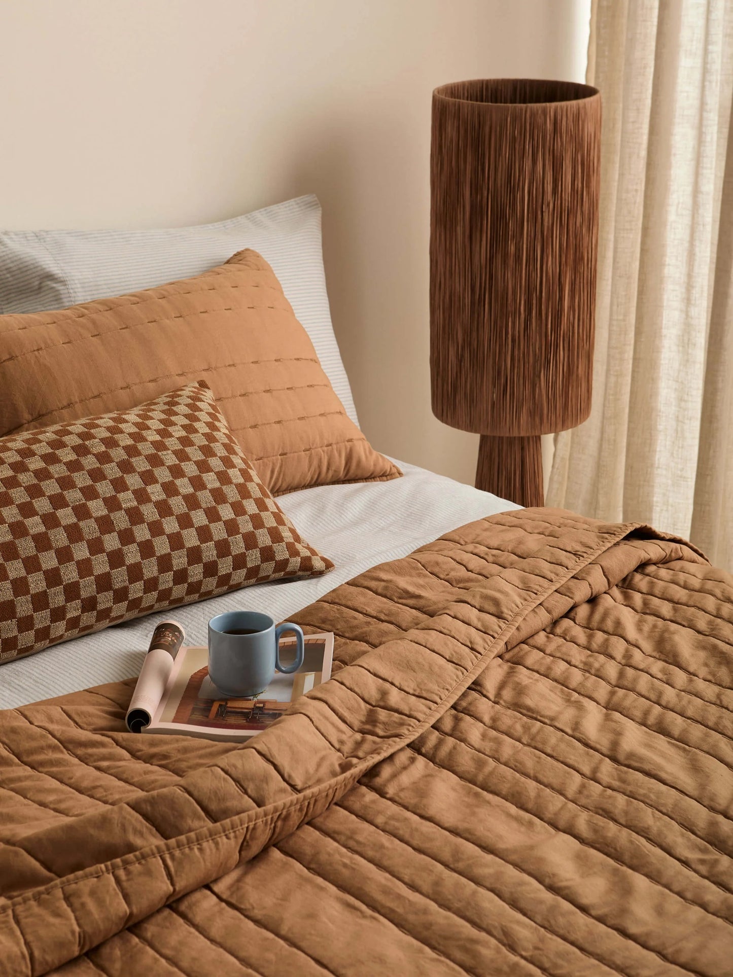 Linen & Cotton Quilt | Caramel