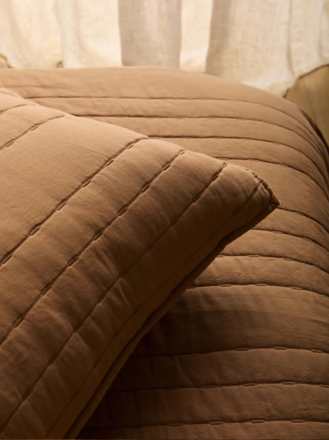 Linen & Cotton Quilt | Caramel