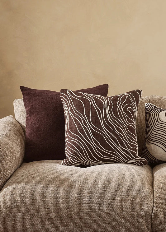 Amani Velvet Cushion - Chocolate