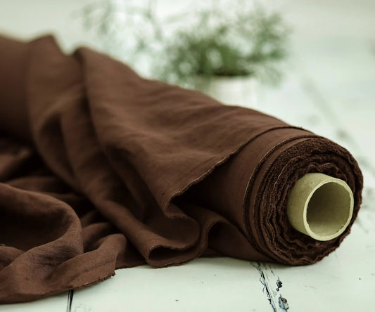 100% Linen Fabric in Chocolate