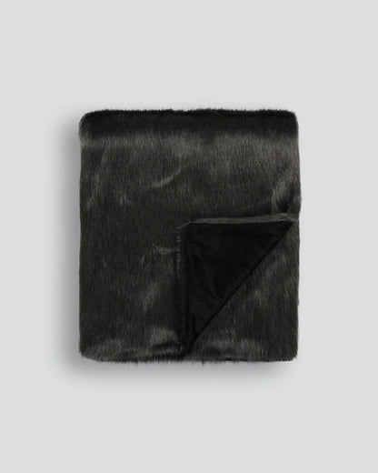 Peyton Faux Fur Throw - Coal