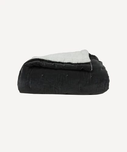 Velvet Bedspread in Coal