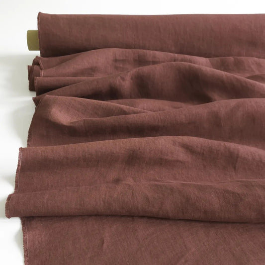 100% Linen Fabric in Coffee