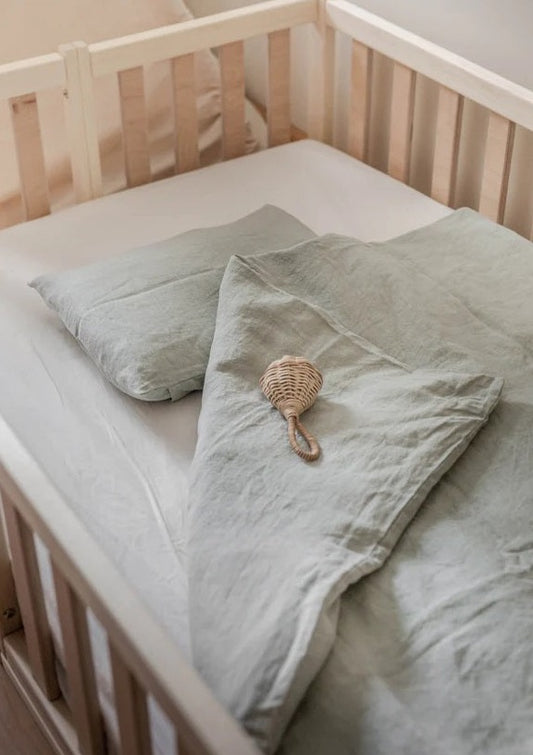 Cot Linen Duvet Set | Sage