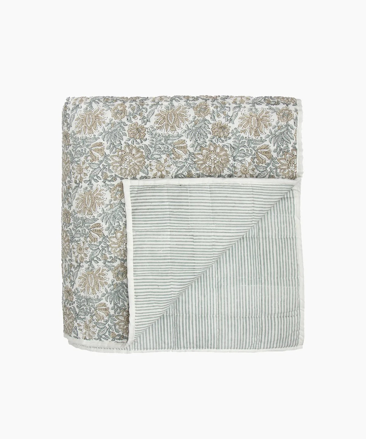 Athena Coverlet in Blue & Natural