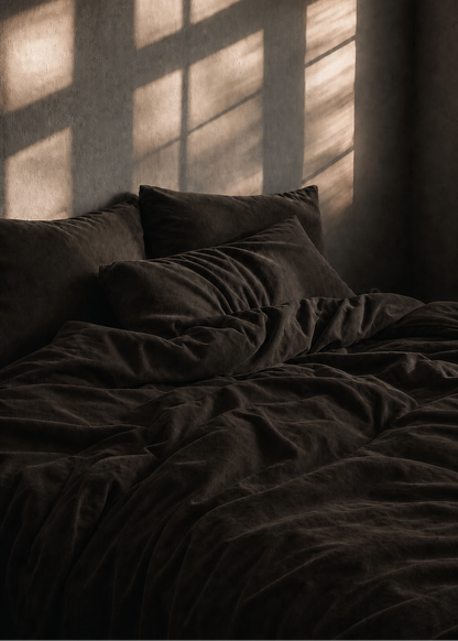 Linen Duvet Cover Set | Dark Chocolate | Made in NZ