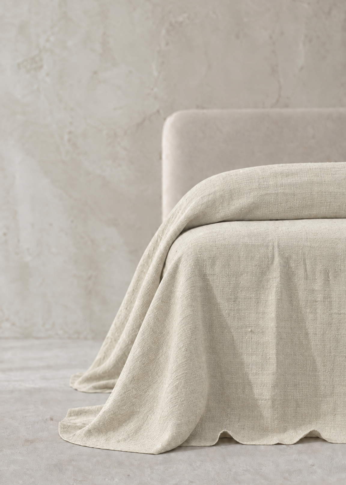 Heavy Linen Bed Cover | Ecru