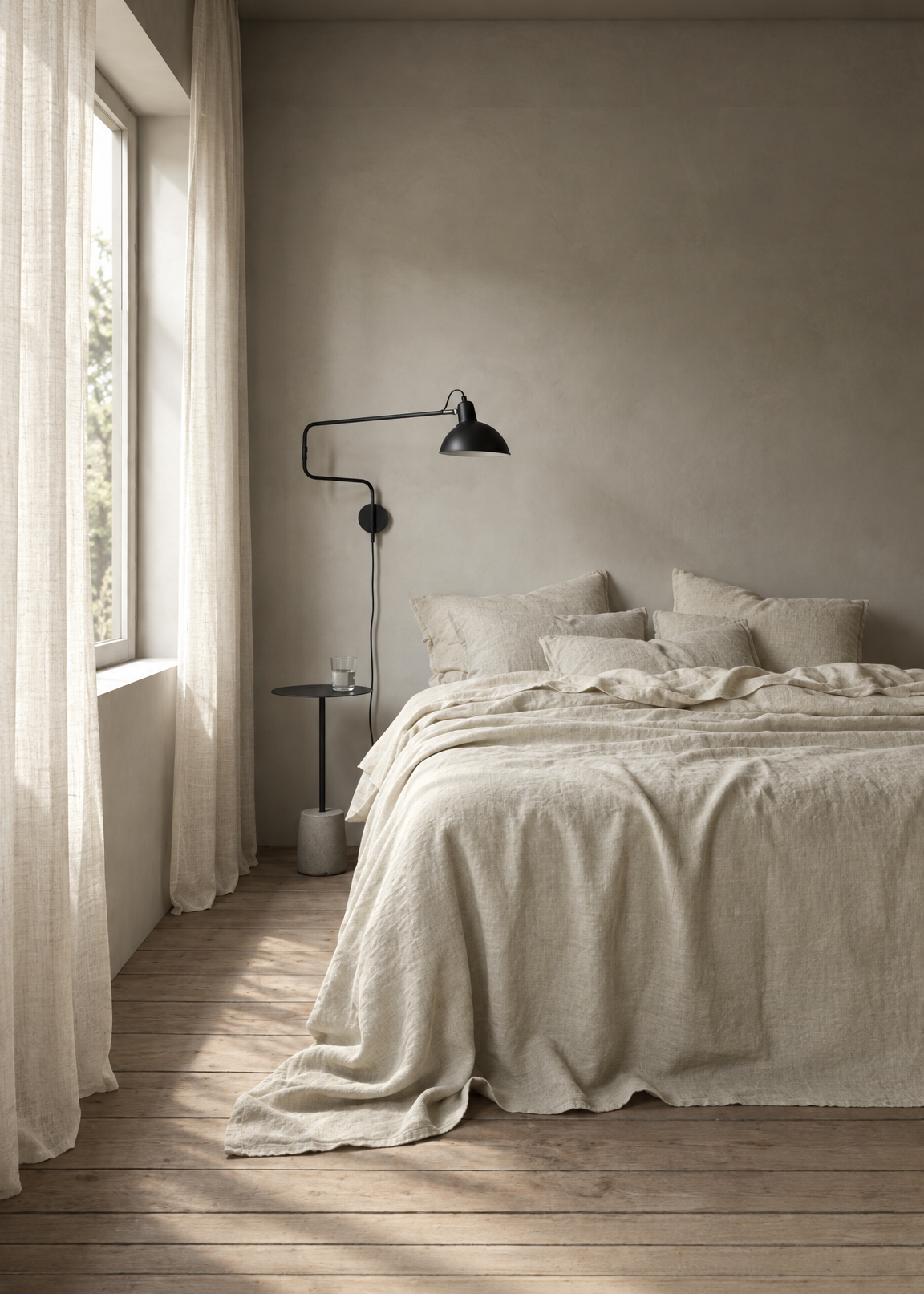 Heavy Linen Bed Cover | Ecru