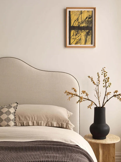 Piped Edge Headboard | Marion Upholstered Bedhead – Natural Linen