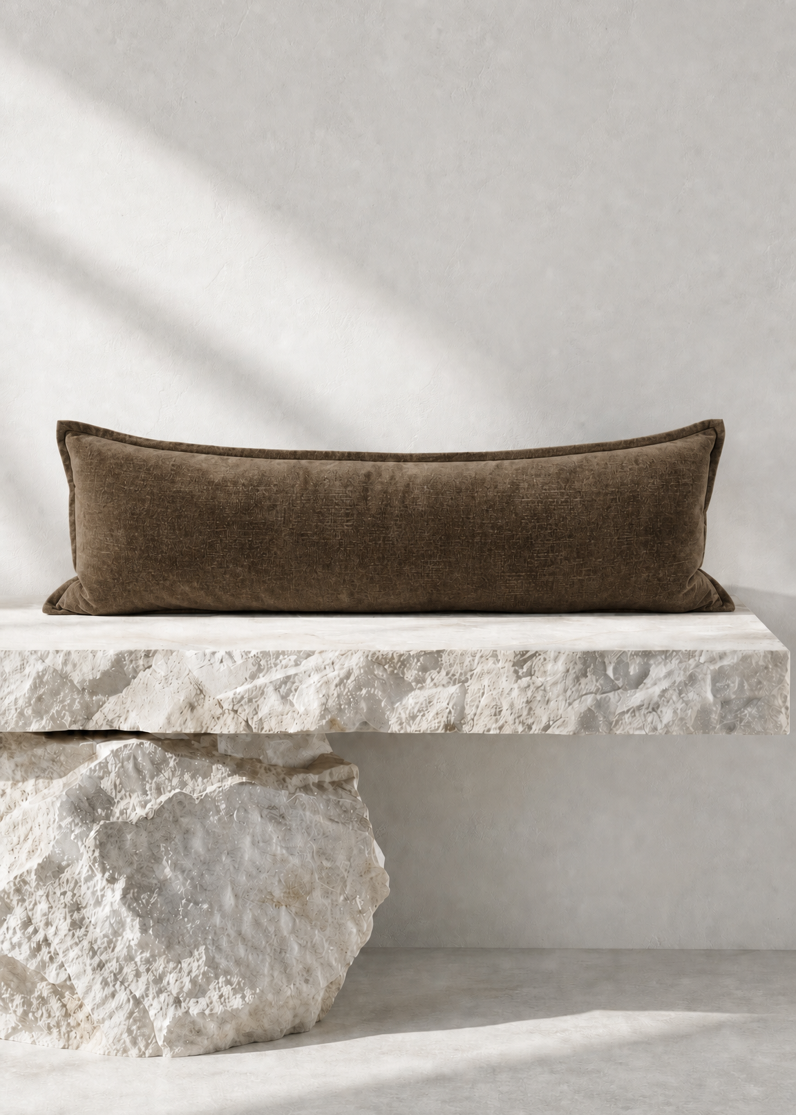 Velvet Lumbar Cushion - Espresso