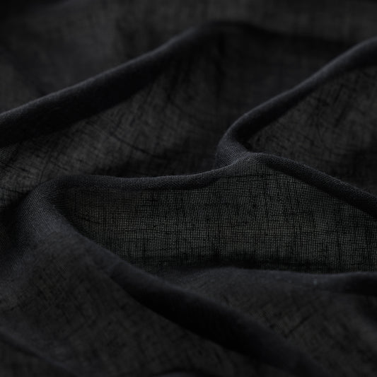 Natural Linen Stonewashed Curtains | Black